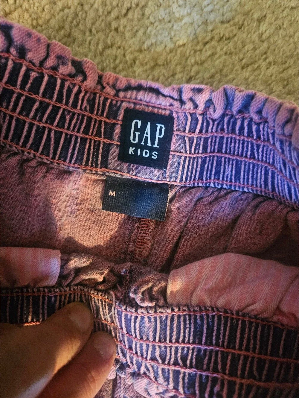 Gap Kids Girls Pink Acid Wash Denim Easy Shorts Pull-On Elastic Waist Size Med/8